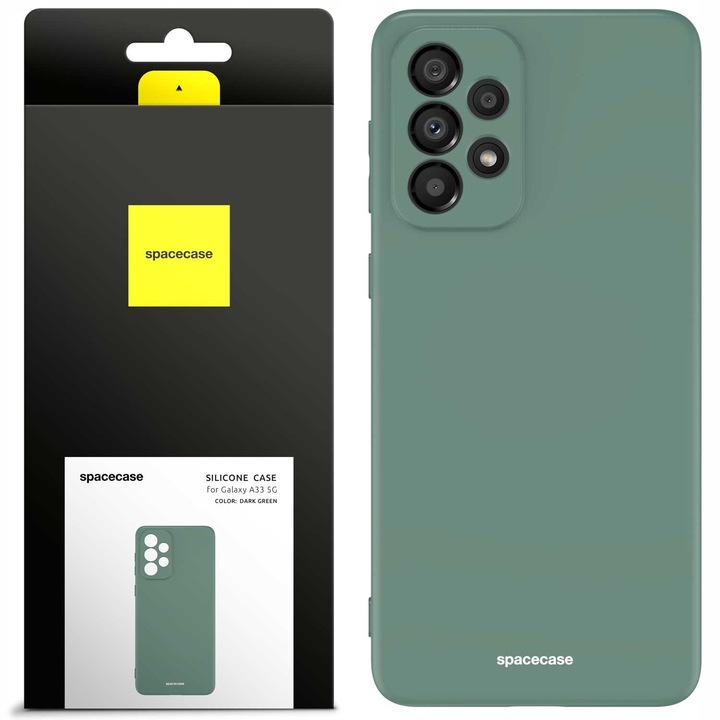 Husa din silicon pentru Samsung Galaxy A33 5G, Husa din silicon Spacecase rezistenta la socuri, la cadere, durabila, eleganta, minimalista, finisaj interior moale, verde mat