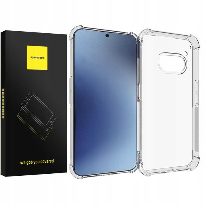 Калъф за телефон Spacecase Anti-Shock, прозрачен, 1 mm, за Nothing Phone 2A / 2A Plus, комплект 1x калъф + 1x опаковка на производителя