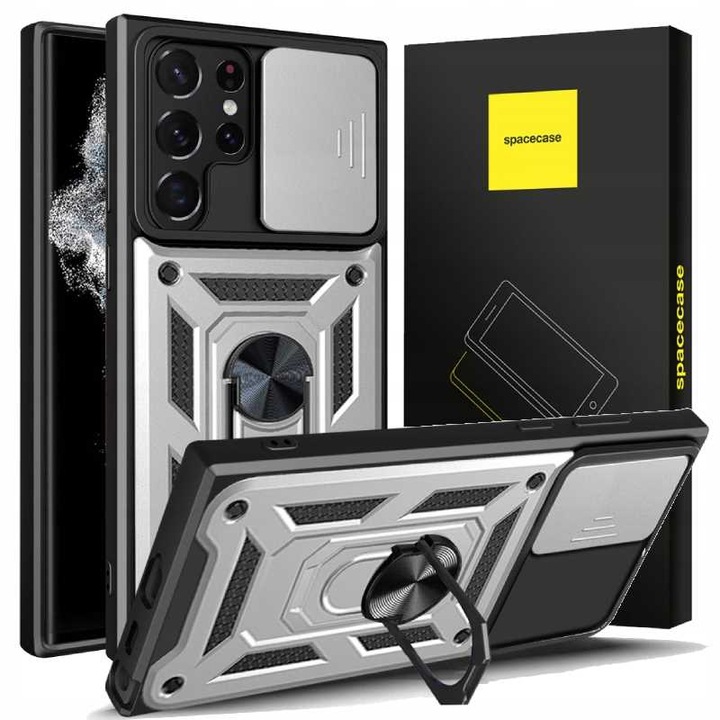 Spacecase CamRing telefontok Samsung Galaxy S22 Ultra-hoz, csúszásvédelemmel