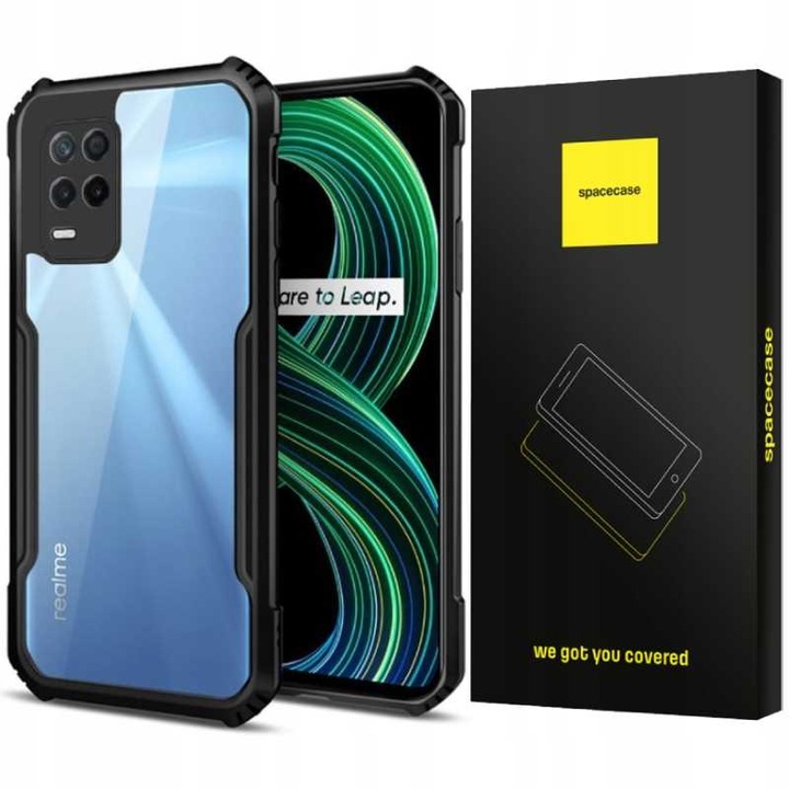 Калъф Spacecase Beetle за Realme 8 5G/Narzo 30 5G, 360 защита, подсилени ъгли, черен
