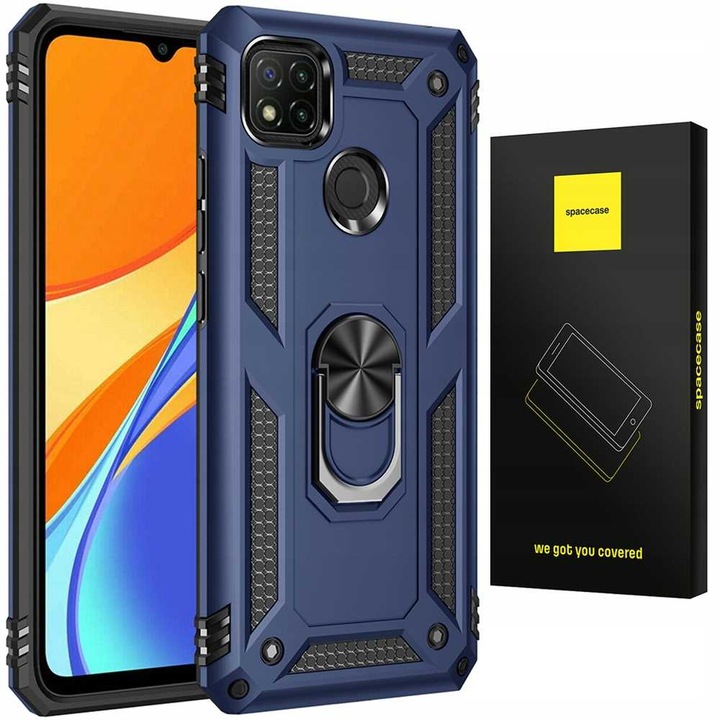 Spacecase Ring NX telefontok Xiaomi Redmi 9C/9C NFC/10A-hoz, többszínű, szett 1x tok + 1x gyártói csomagolás