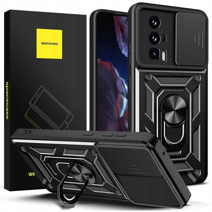 Калъф за телефон Spacecase CamRing за Xiaomi Poco F5 Pro, слайдер защита, ергономичен дизайн, многоцветен