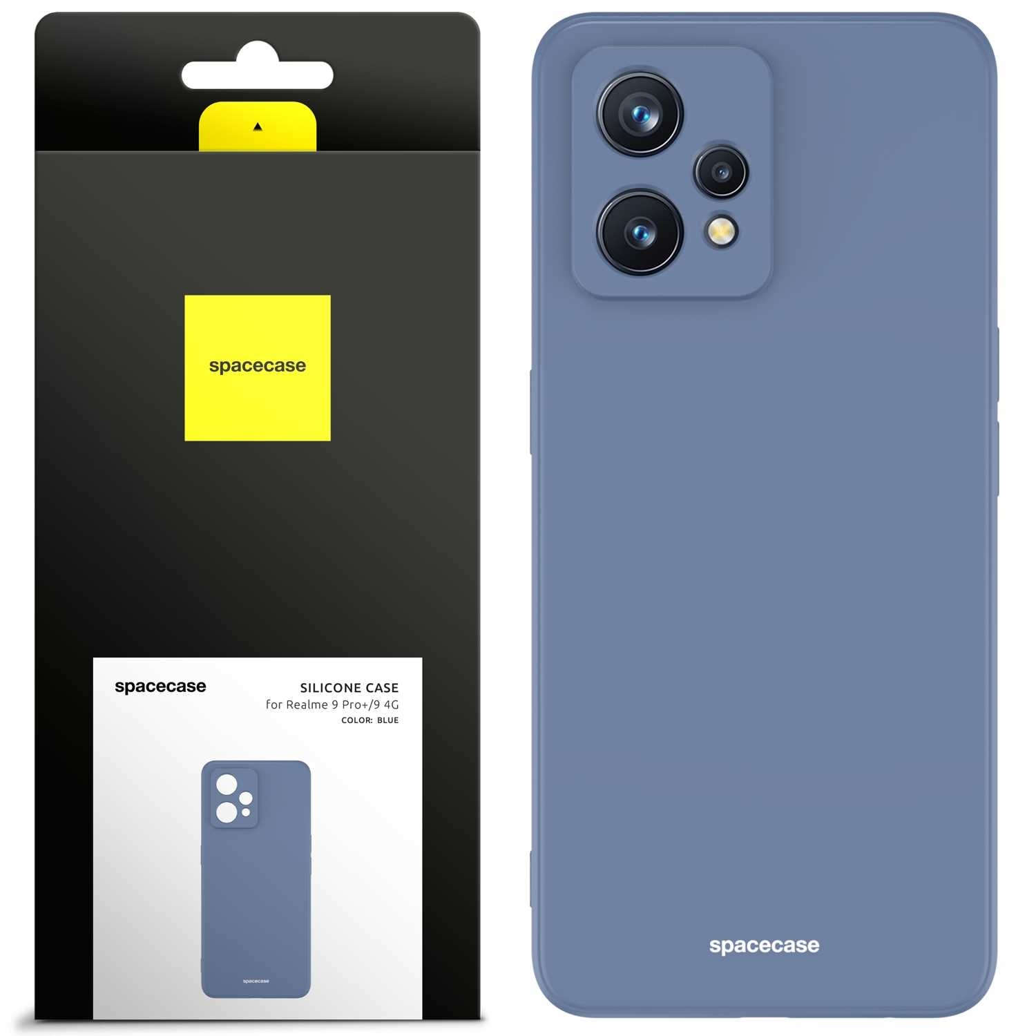 Husa telefon Spacecase Silicone pentru Realme 9 4G/9 Pro+, albastra, protectie eficienta, design minimalist