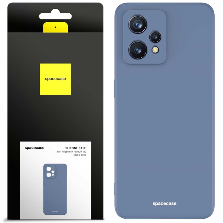 Husa telefon Spacecase Silicone pentru Realme 9 4G/9 Pro+, albastra, protectie eficienta, design minimalist