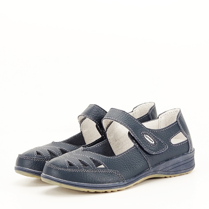 Естествена кожа Балерини B-5050 тъмносини M4 441, Тъмносин