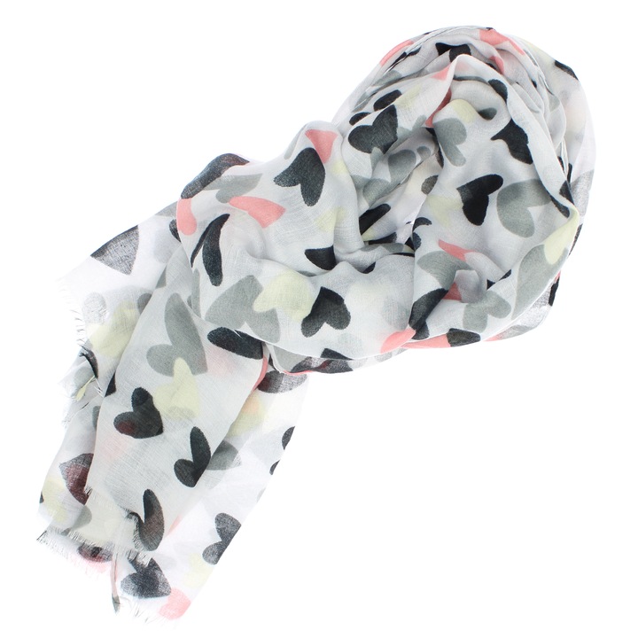 Esarfa de dama, cu imimioare, ButicCochet, 70% poliester 30% vascoza, Gri - ES2937