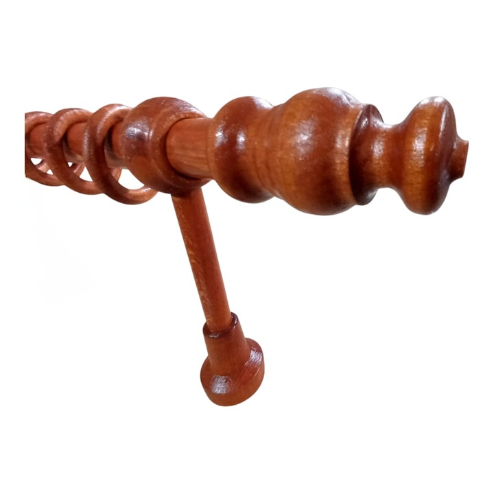 Стругован дървен корниз, модел Roma, 140 см, всички аксесоари са включени, цвят ЧЕРЕША