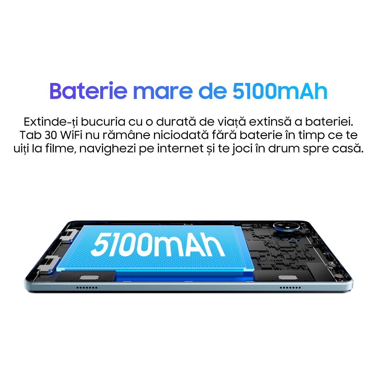 Tableta Blackview Tab 30 WiFi, 10.1 inch, Android 13 Go, Bluetooth 5.2, WIFI6(2.4G+5G), 6GB Ram(2GB + 4GB extensibili), 800×1280, Card TF unic, 64GB ROM, 5100mAH, Albastru