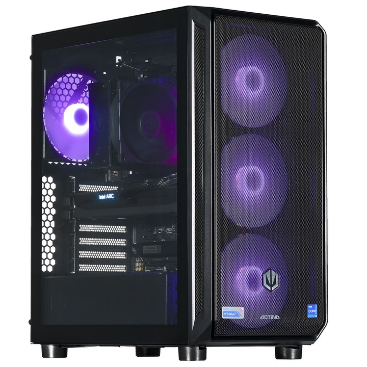 Настолен компютър Actina 12600K, 32GB RAM, 1TB SSD, графика Intel ARC B580, черен, Midi Tower
