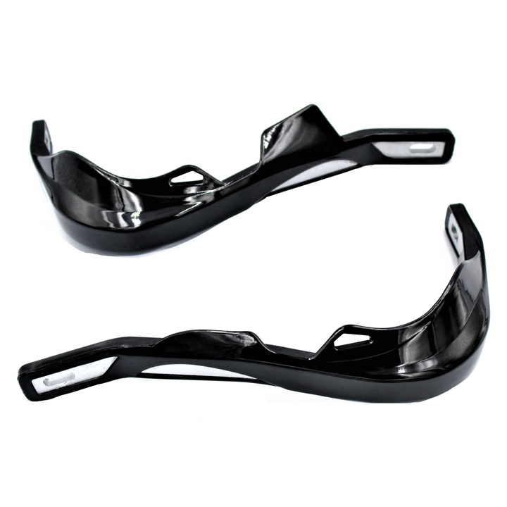 Set 2 protectii maini cu insertie din aluminiu, prindere pentru ghidon 22mm si 28.6, culoare negru