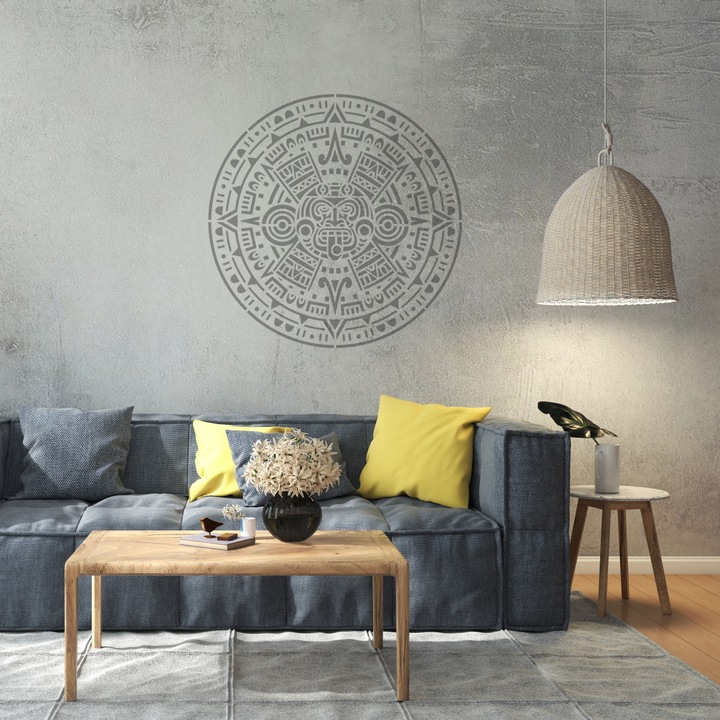 Sablon Refolosibil Mandala Azteka - SP247 (Dimensiune: 59*59cm, Grosime: 0.5mm)