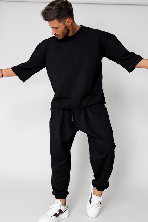 Set Flex Tricou Oversized si pantalon Baggy Black 15397, Negru