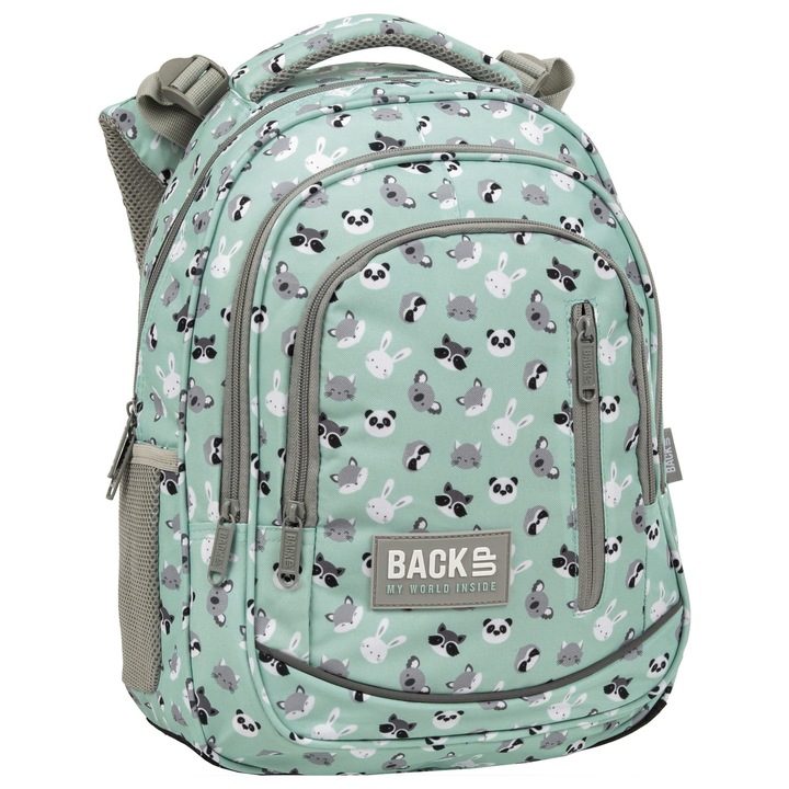 Rucsac scolar mare pentru tineret, cu 3 compartimentem, animalelor