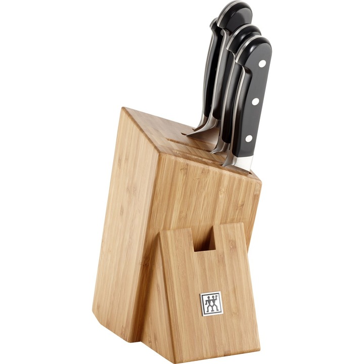 Set 4 cutite in bloc Zwilling Pro, inox/lemn
