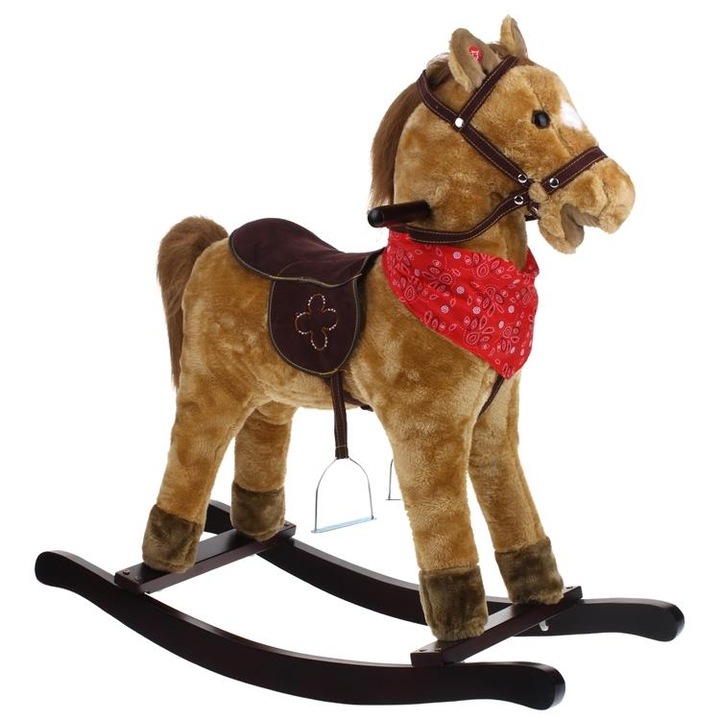 Gyermek hintaszék, Nobo Kids, interaktív, valósághű hangok, világosbarna színű, méretei 74x30x67cm