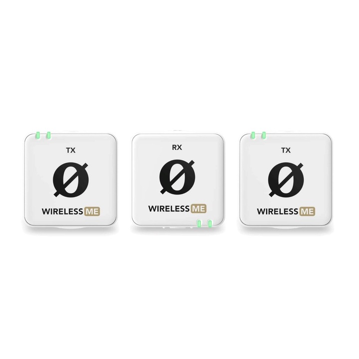 RODE Wireless ME Двойна безжична микрофонна система, бяла, 2 предавателя, обхват 100 м, честота на дискретизация 48 kHz