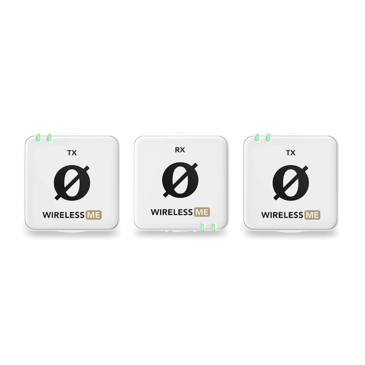 RODE Wireless ME Двойна безжична микрофонна система, бяла, 2 предавателя, обхват 100 м, честота на дискретизация 48 kHz