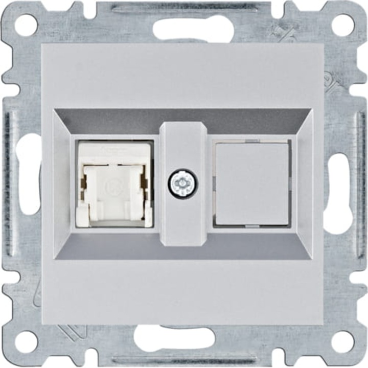 Prize Hager, gniazdo RJ45, argintiu, model WL2112