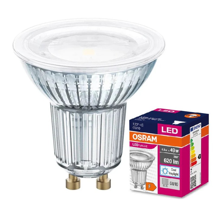 Bec LED GU10 6.9W 6500K 620lm Osram