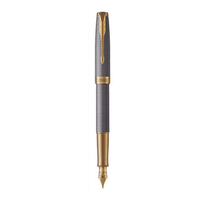 Parker Sonnet Chiselled Silver GT töltőtoll, ezüst, patronutántöltő rendszer, dobozban