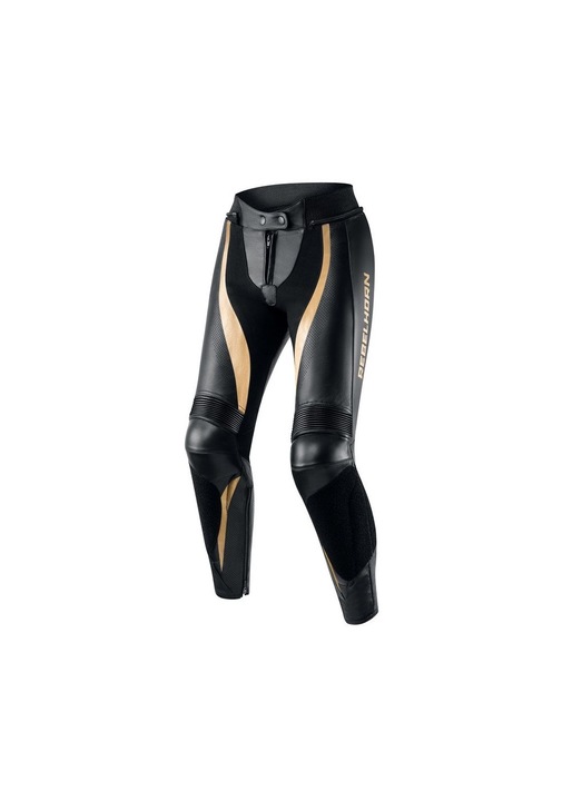 Pantaloni moto din piele Rebelhorn Rebel Lady, protectii genunchi si sold, negru, dama