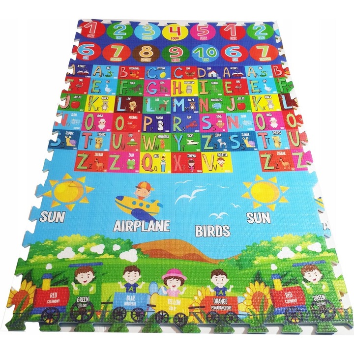 Covor copii Oceanus, tip puzzle, 60x60cm, set din 6 piese