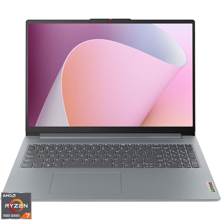 Laptop Lenovo IdeaPad Slim 3 16ABR8 cu procesor AMD Ryzen™ 7 7730U pana la 4.5GHz, 8 cores, 16" WUXGA, IPS, 16GB DDR4, 2TB SSD VVME, AMD Radeon™ Graphics, No OS, Arctic Grey, DDR4