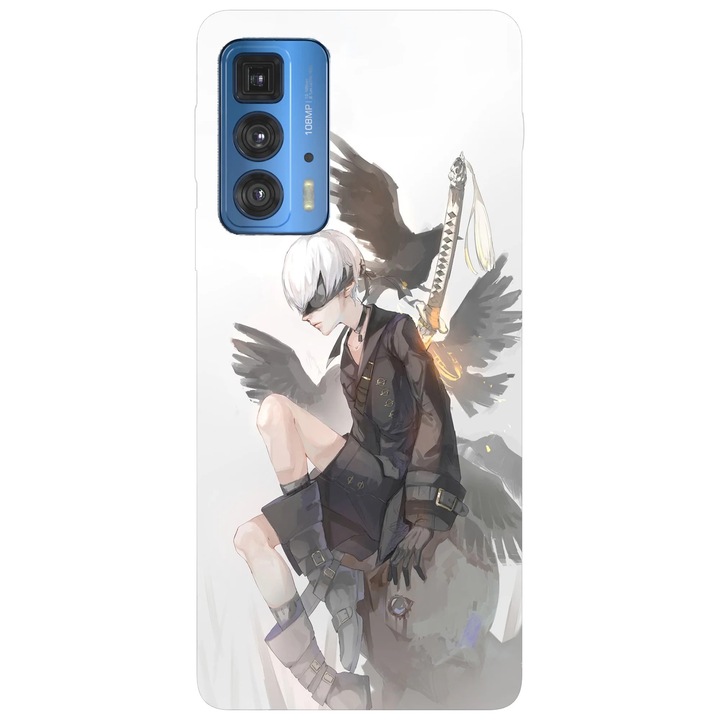 Калъф за телефон, съвместим с Motorola Edge 50 Fusion, Viceversa, модел 9s Nier Automata, силикон, TPU