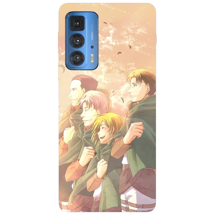 Калъф за телефон, съвместим с Motorola Edge 50 Fusion, Viceversa, Attack on Titan squad модел, силикон, TPU