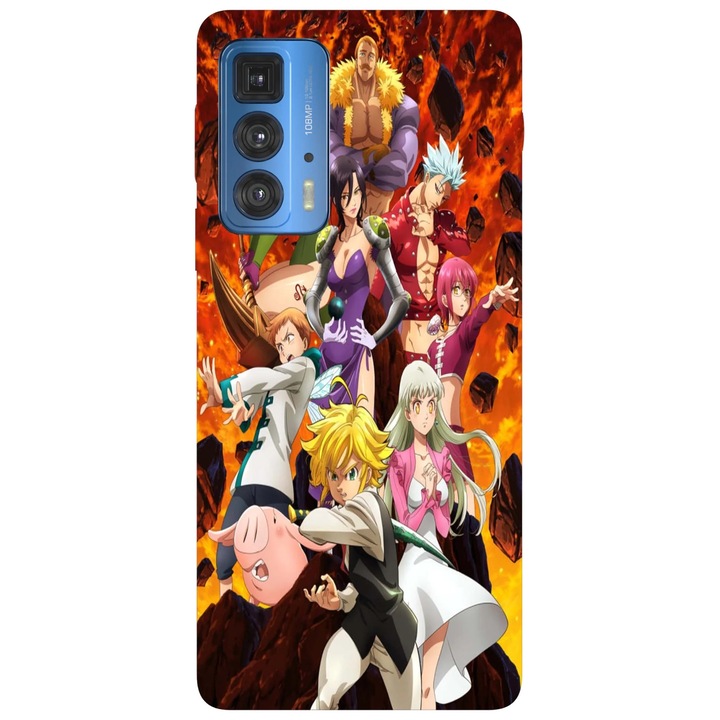 Калъф за телефон, съвместим с Motorola Edge 50 Fusion, Viceversa, модел 7 Deadly Sins Anime, силикон, TPU