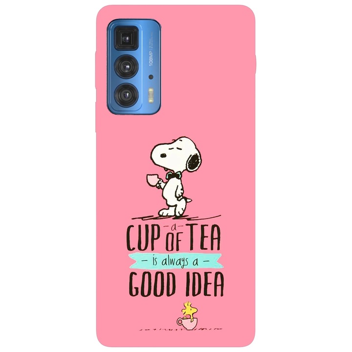 Калъф за телефон, съвместим с Motorola Edge 50 Fusion, Viceversa, модел Чаша чай е винаги добра идея за Snoopy, силикон, TPU