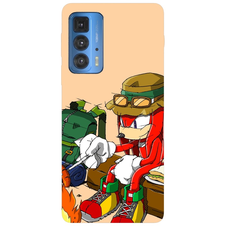 Калъф за телефон, съвместим с модел Motorola Edge 50 Fusion, Viceversa, Camping Knuckles Sonic The Hedgehog, силикон, TPU