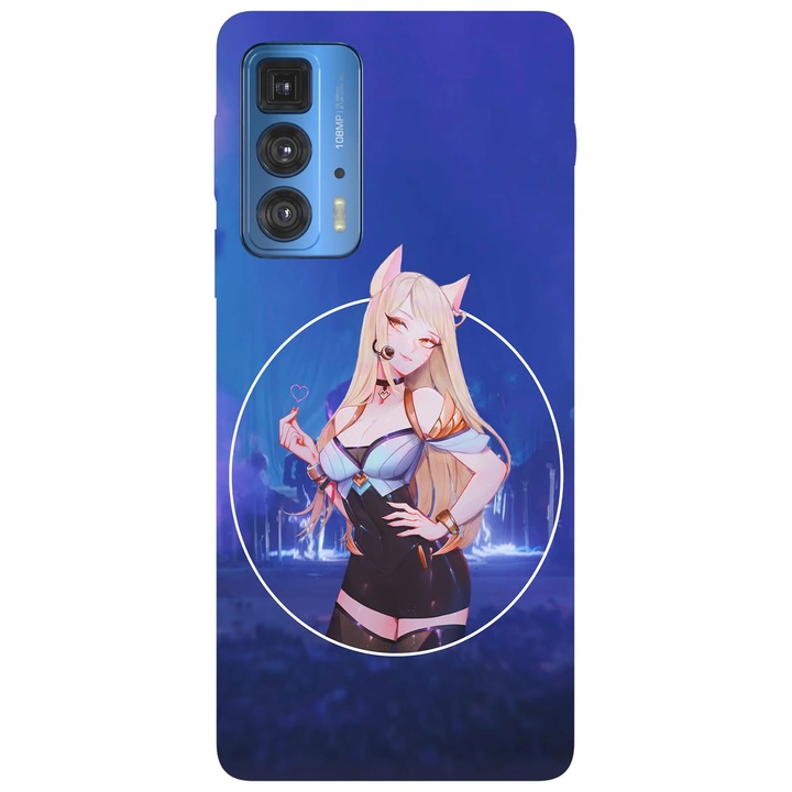 Калъф за телефон, съвместим с Motorola Edge 50 Fusion, Viceversa, модел Ahri KDA, силикон, TPU