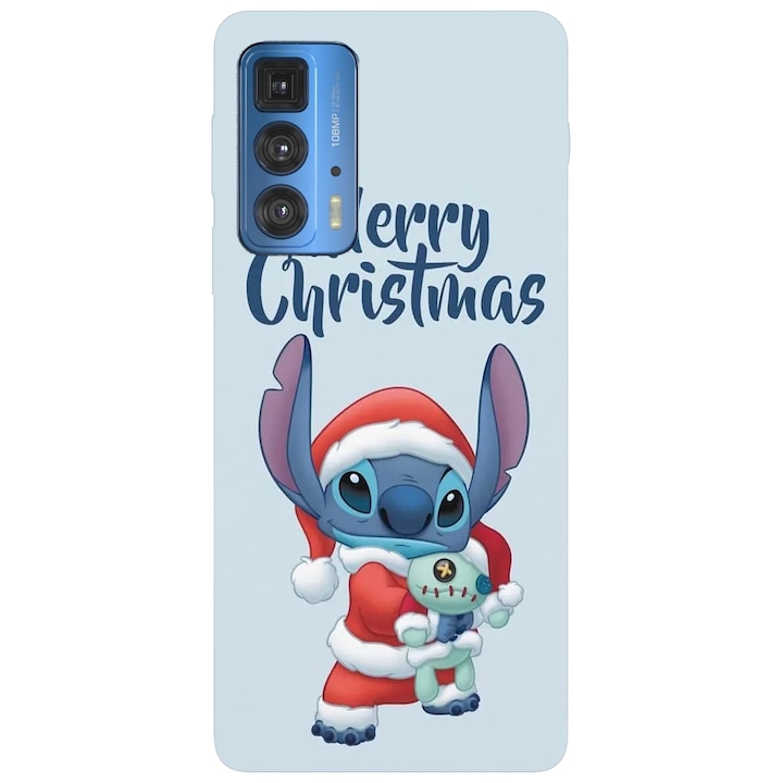 Калъф за телефон, съвместим с Motorola Edge 50 Fusion, Viceversa, Christmas with Stitch pattern, Silicone, TPU
