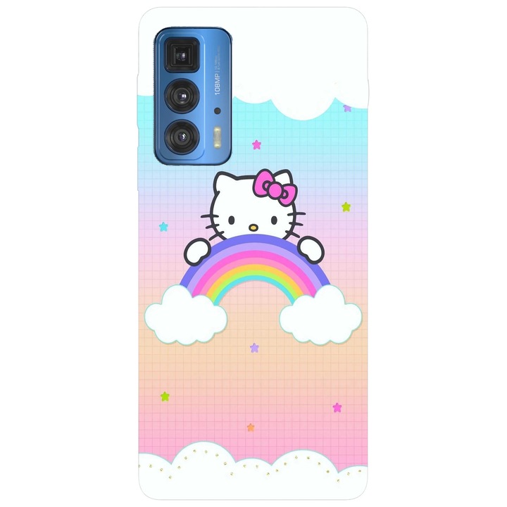 Калъф за телефон, съвместим с модел Motorola Edge 50 Fusion, Viceversa, Cloud star Hello Kitty, силикон, TPU