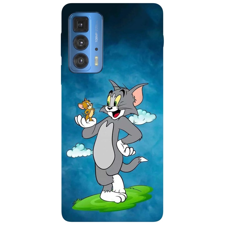 Калъф за телефон, съвместим с модел Motorola Edge 50 Fusion, Viceversa, Cloudy Tom and Jerry, силикон, TPU