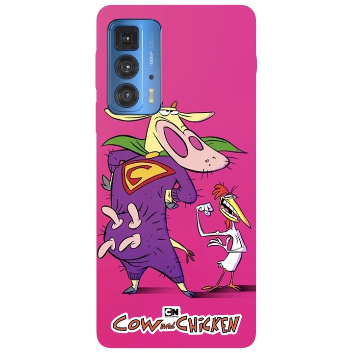 Husa telefon compatibila cu Motorola Edge 50 Pro, Viceversa, model Cow and Chiken Super Cow, Silicon, TPU