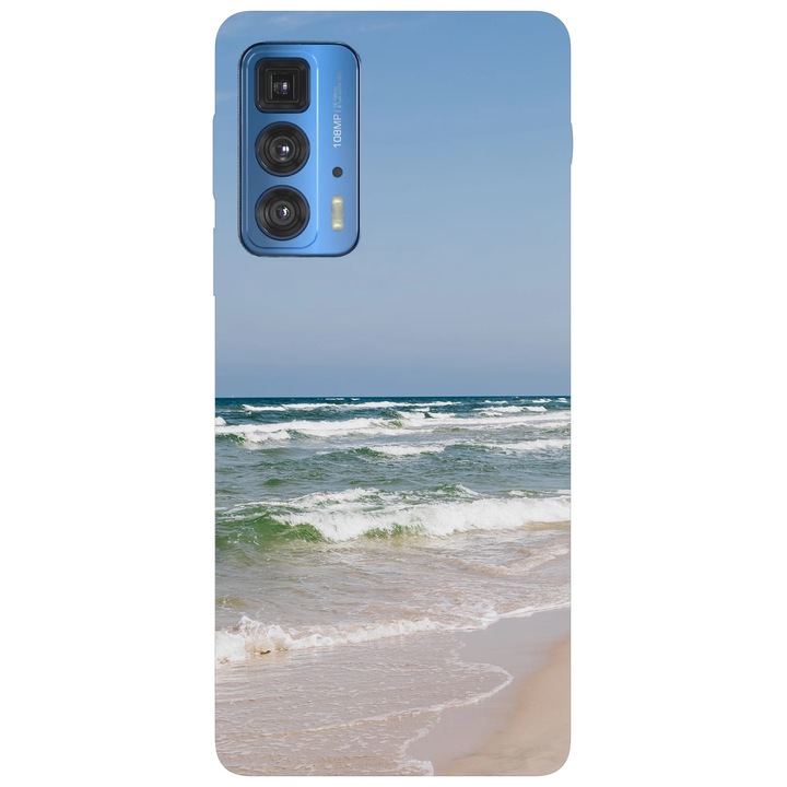 Калъф за телефон, съвместим с модел Motorola Edge 50 Fusion, Viceversa, Clear sky over beach, силикон, TPU