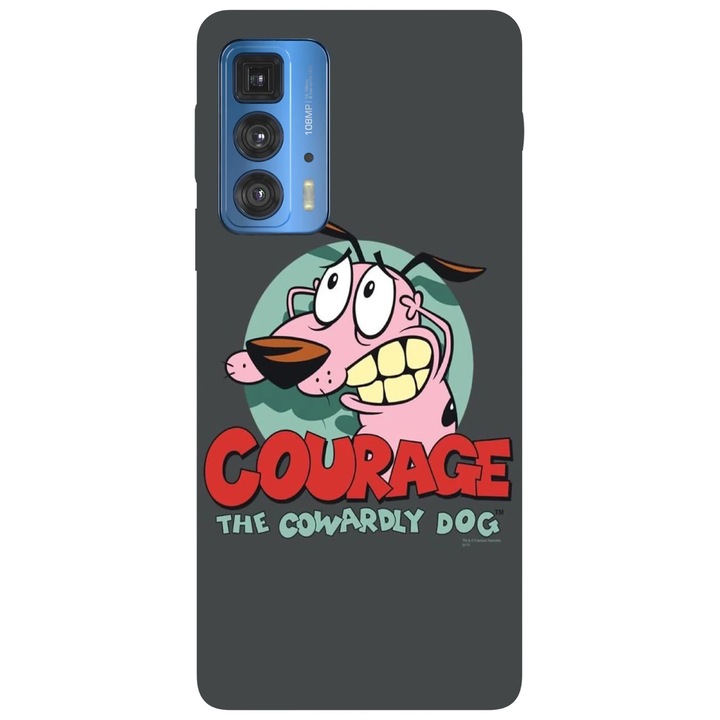 Калъф за телефон, съвместим с модел Motorola Edge 50 Fusion, Viceversa, Courage the Cowardly Dog Logo, силикон, TPU