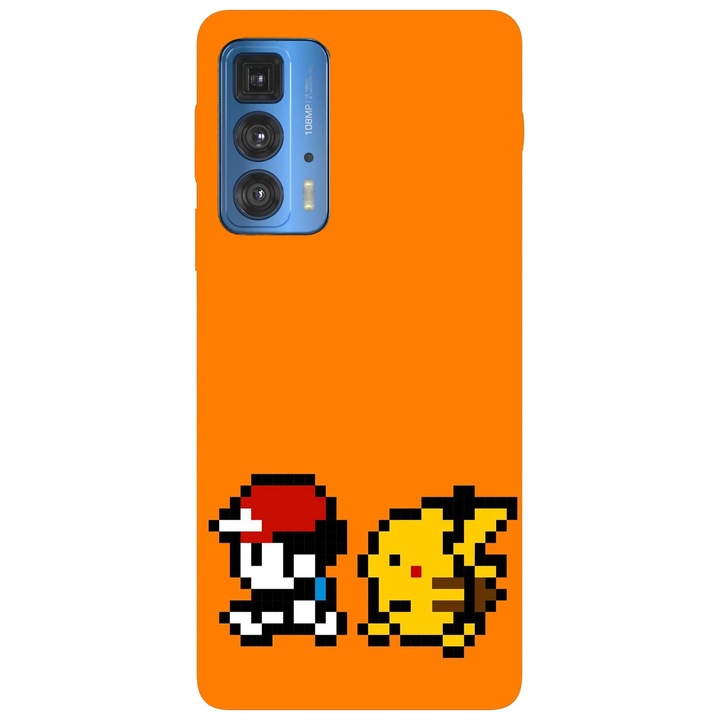 Калъф за телефон, съвместим с модел Motorola Edge 50 Fusion, Viceversa, Ash и Pikachiu Pokemon, силикон, TPU