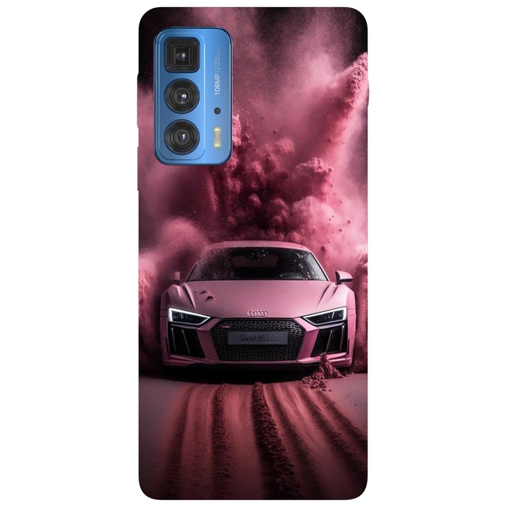 Калъф за телефон, съвместим с модел Motorola Edge 50 Fusion, Viceversa, Audi R8 Pink Edition, силикон, TPU