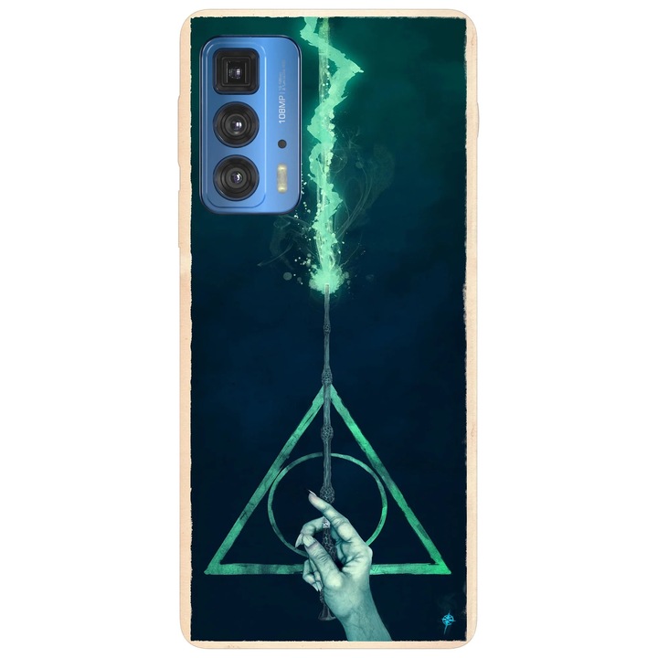 Калъф за телефон, съвместим с Motorola Edge 50 Fusion, Viceversa, Deathly Hallows Harry Potter pattern, Silicone, TPU