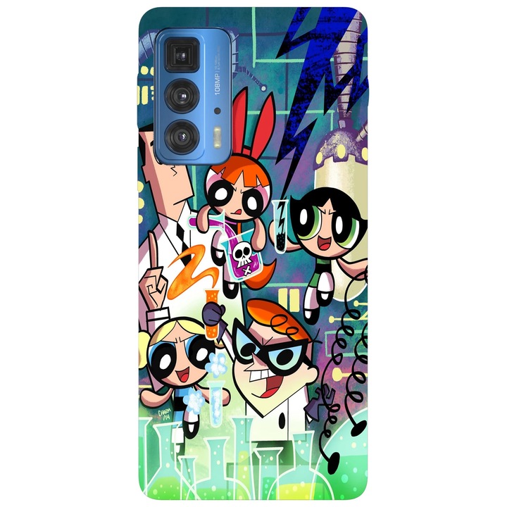 Калъф за телефон, съвместим с кросоувър модел Motorola Edge 50 Fusion, Viceversa, Dexter Laboratory и Powerpuff Girls, силикон, TPU