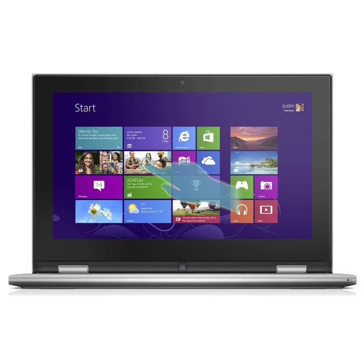 Laptop Dell Inspiron 3147 cu procesor Intel® Pentium® Quad Core™ N3530 2.16GHz, 11.6", Touch-screen, 4GB, 500GB, Intel® HD Graphics, Microsoft Windows 8.1, Silver