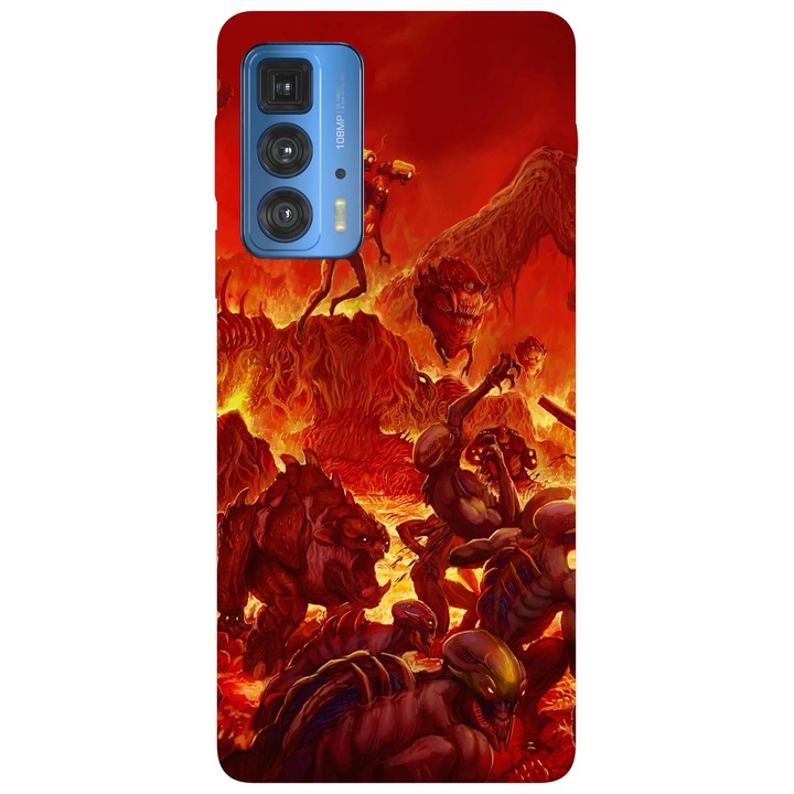 Калъф за телефон, съвместим с Motorola Edge 50 Fusion, Viceversa, модел Doom Monsters, силикон, TPU