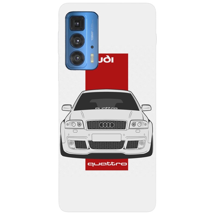 Калъф за телефон, съвместим с Motorola Edge 50 Fusion, Viceversa, модел Audi Quattro Edition, силикон, TPU
