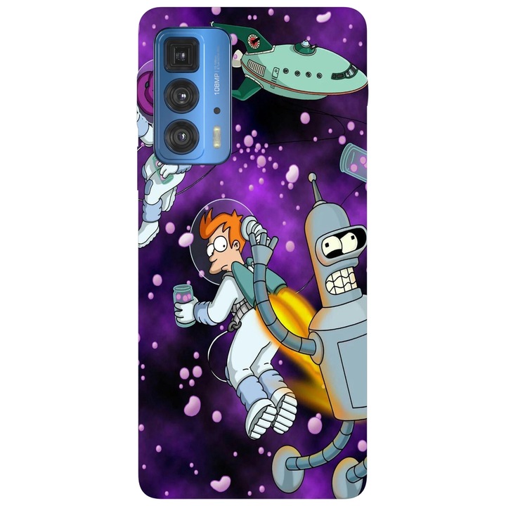 Калъф за телефон, съвместим с Motorola Edge 50 Fusion, Viceversa, модел Futurama space scape, силикон, TPU