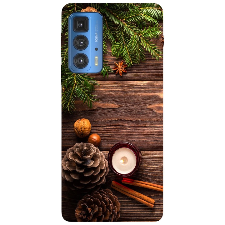 Калъф за телефон, съвместим с Motorola Edge 50 Fusion, Viceversa, модел Christmas Candle, силикон, TPU