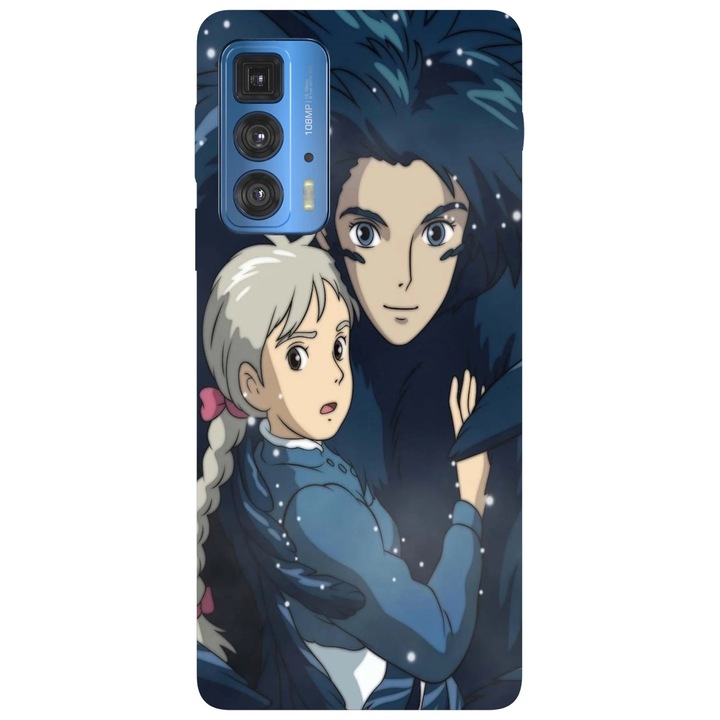 Калъф за телефон, съвместим с модели Motorola Edge 50 Fusion, Viceversa, Howl и Sophie Howl Moving Castle, силикон, TPU