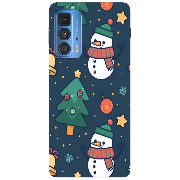 Калъф за телефон, съвместим с Motorola Edge 50 Fusion, Viceversa, модел Kawaii снежен човек, силикон, TPU